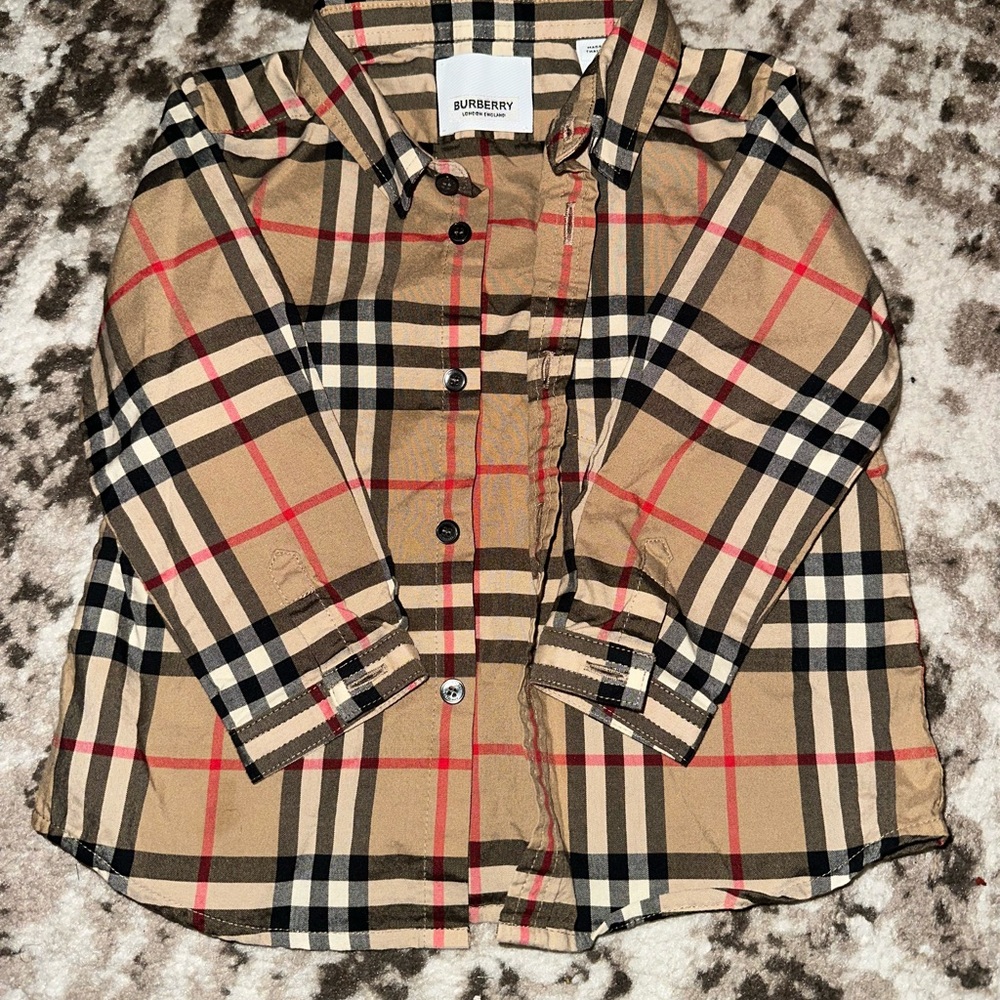 Burberry Kids Long Sleeve Button Down Shirt